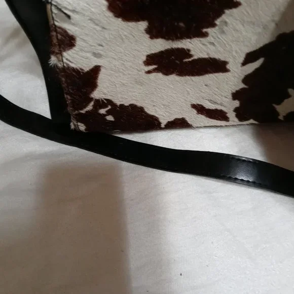 Vintage black and cow hide awesome "cool" purse - Picture 5 of 7